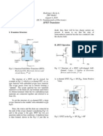 JFET transistor operation and characteristics