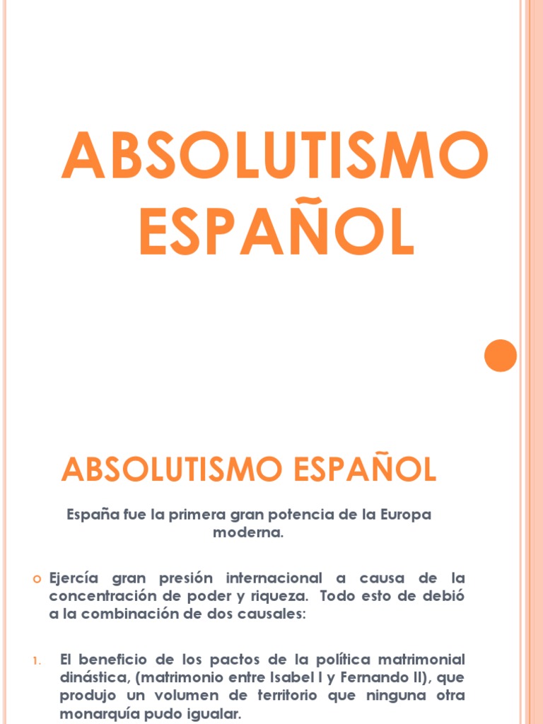 Absolutismo Español. Presentación. PDF España imperio Otomano