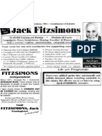 Jack Fitzsimons Election Flier (1994)