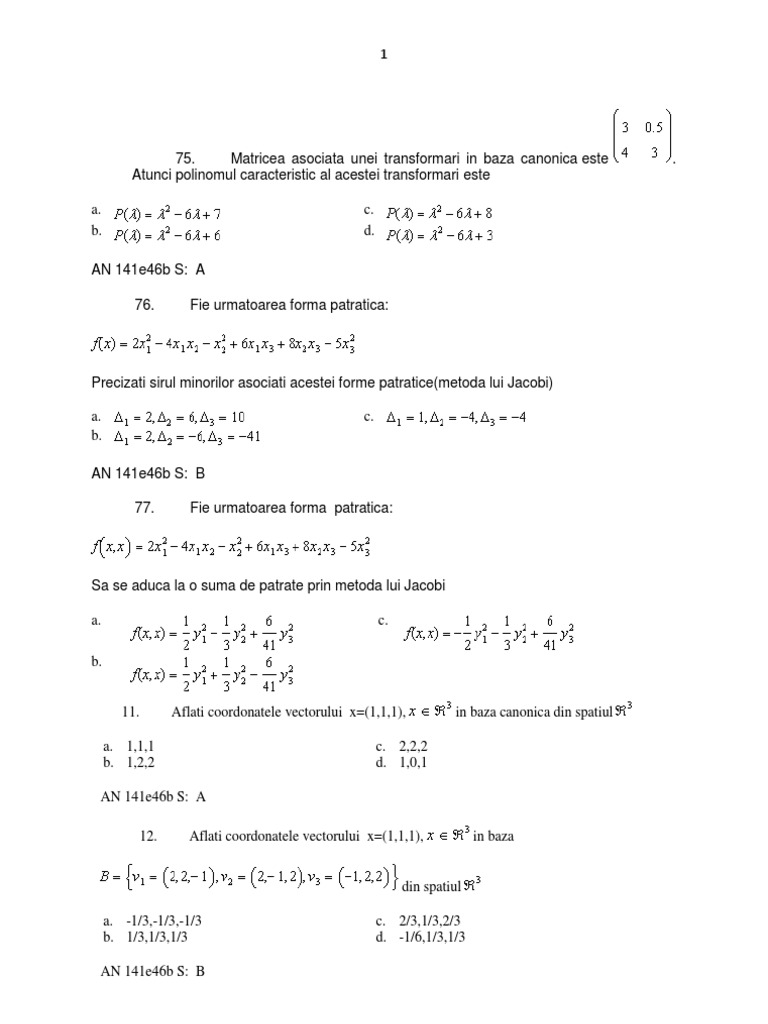 Teste Grila Mate | PDF