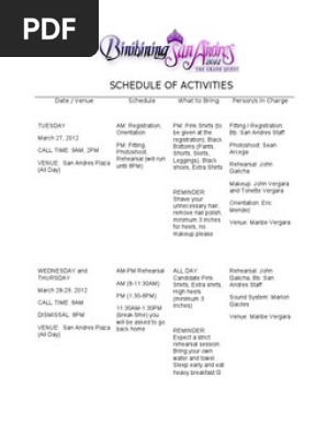 scheduleofactivities
