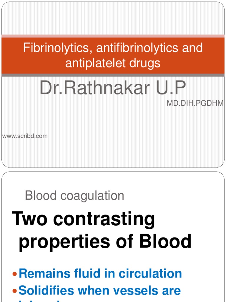 Fibrinolytics and Antiplatelet Drugs | PDF | Platelet | Aspirin