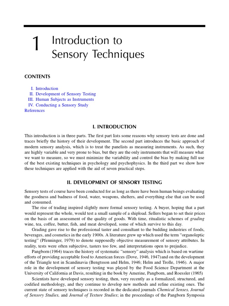 Sensory Evaluation Techniques 1 | PDF | Intelligence Analysis | Perception