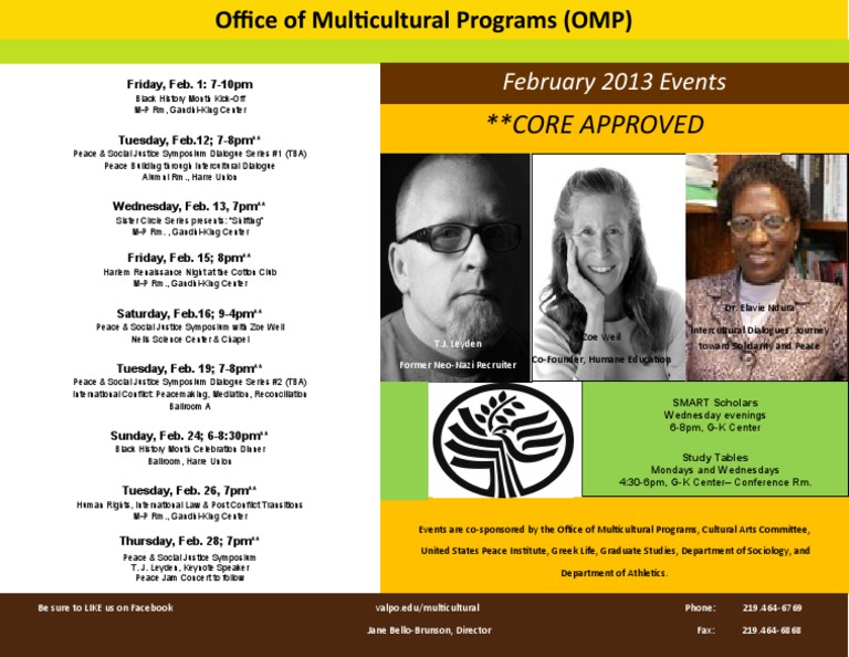 February 2013 Multicultural Events Schedule | PDF