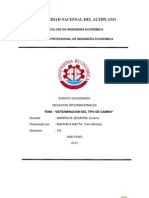 Determinación del tipo de cambio según la teoría de la paridad de poder adquisitivo