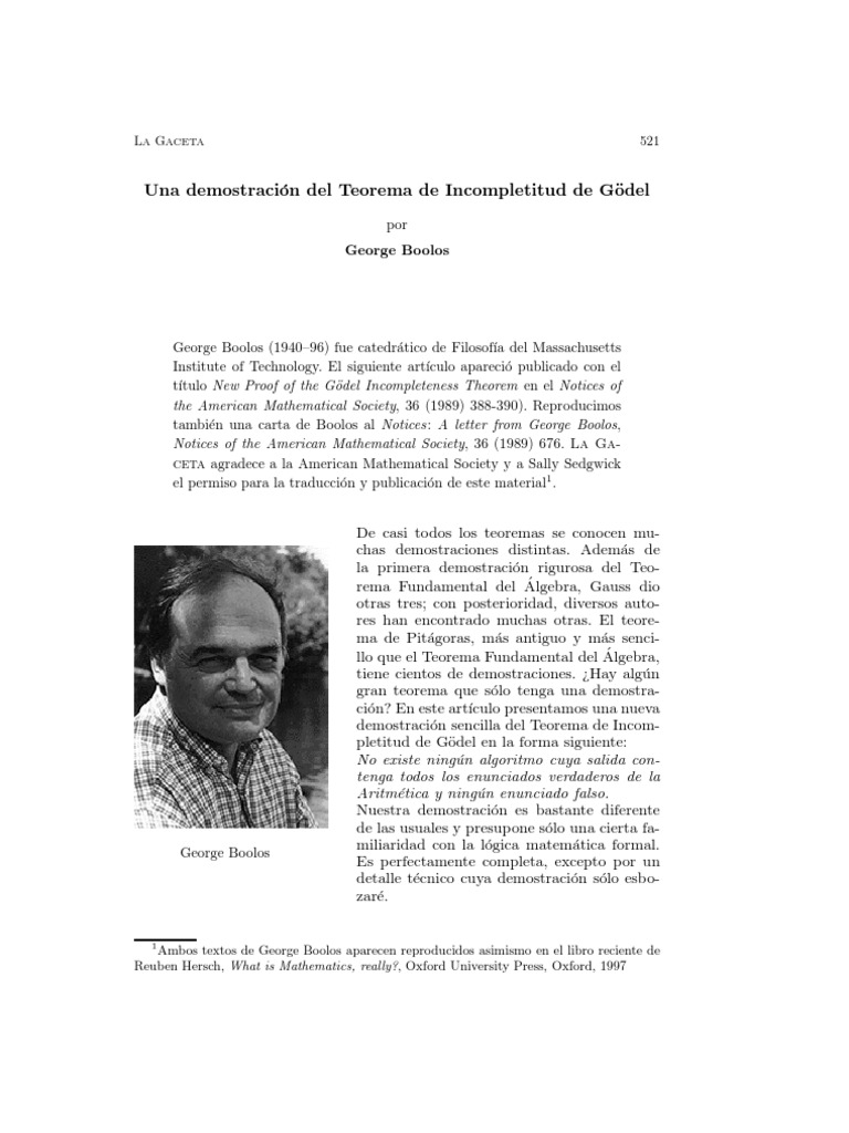 Paper de George Boolos PDF | PDF