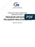 Panduan Syarat Kemasukan Mengikut Kursus-Lepasan SPM