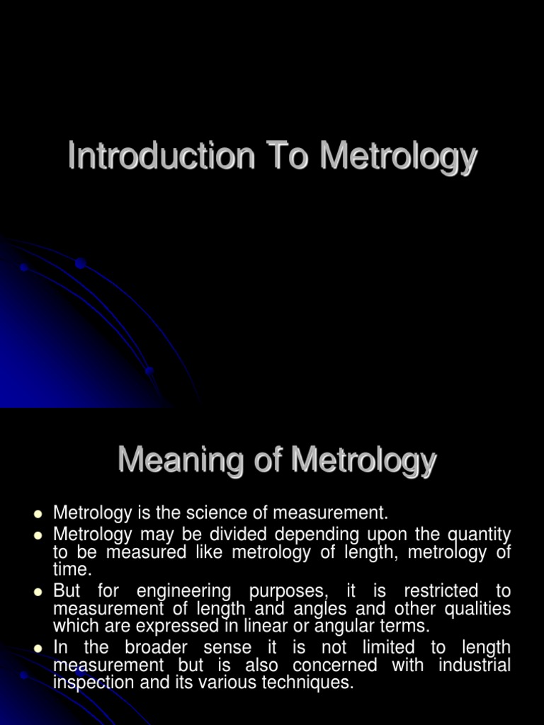 Introduction to metrology.ppt Accuracy And Precision Measurement