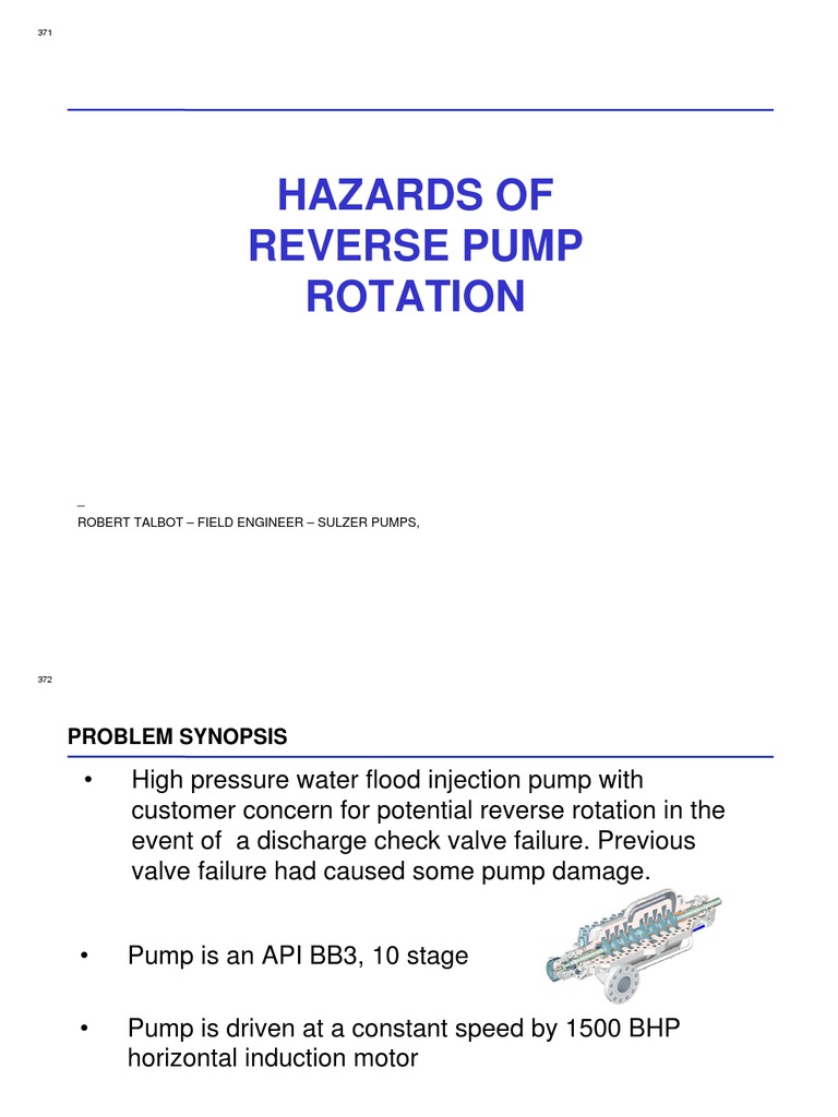 Hazards of Centrifugal Pump Reverse Rotation | PDF
