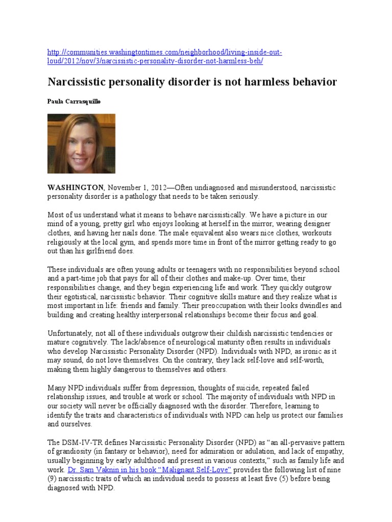Understanding Narcissistic Personality Disorder | PDF | Narcissism ...