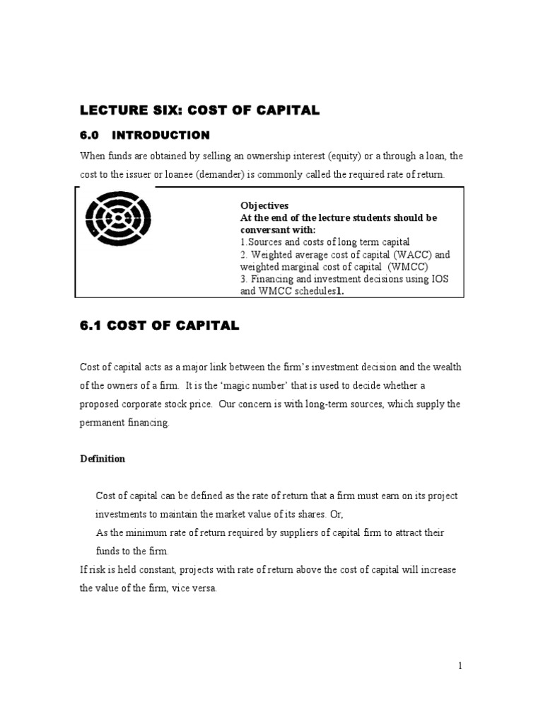 Understanding Cost of Capital in Finance | PDF | Cost Of Capital ...