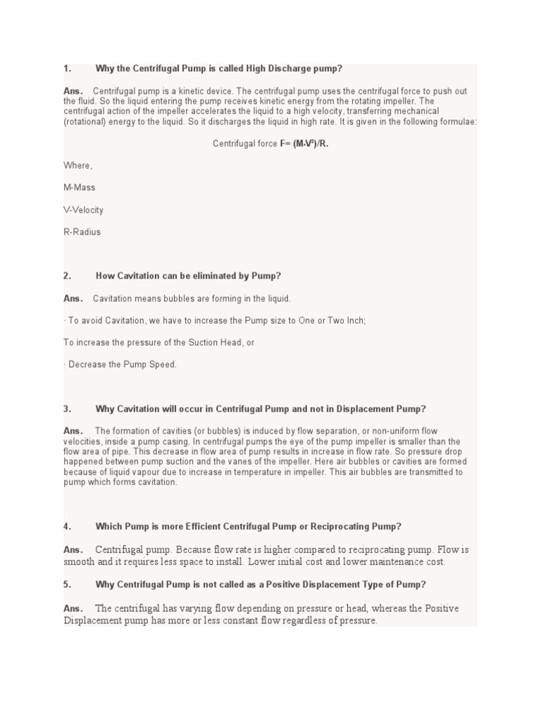 Mechanical Interview Questions and Answers - Fluid Mechanics | PDF ...