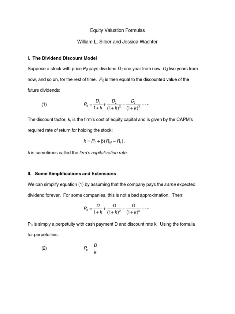 Equity Valuation Models Explained | PDF | Teaching Methods & Materials