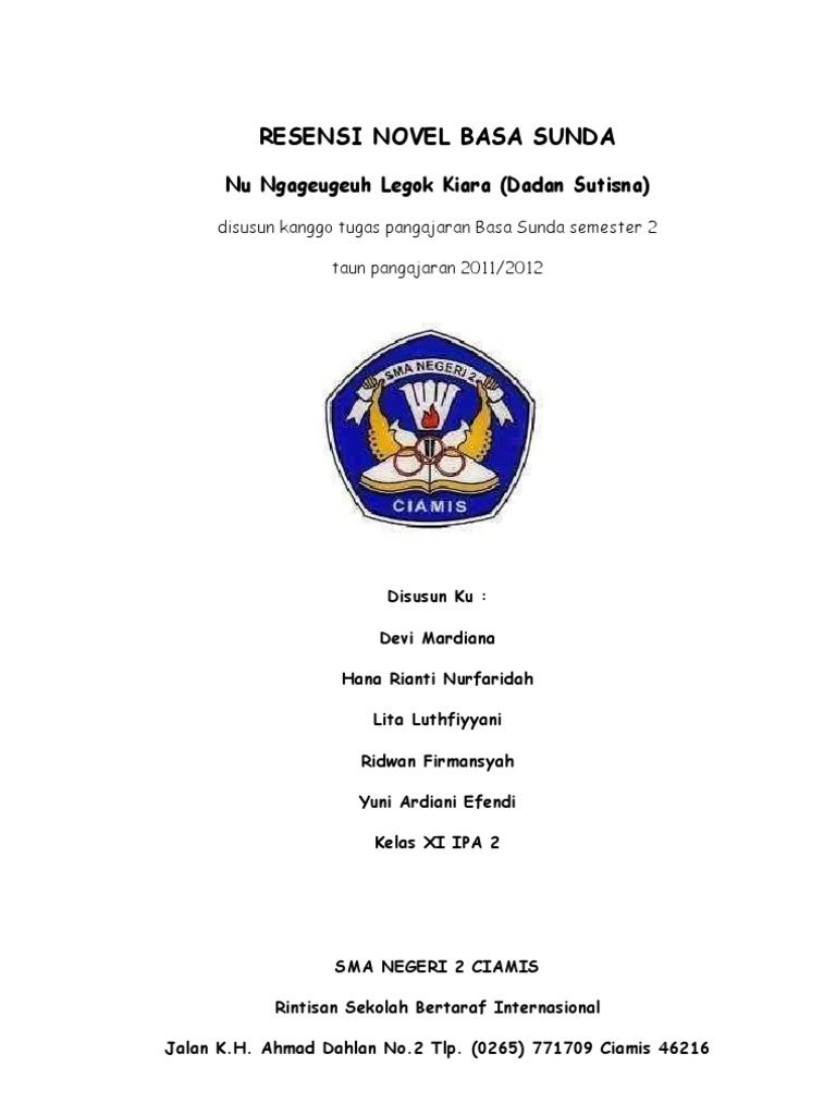 Resensi Novel Basa Sunda Nu Ngageugeuh Legok Kiara