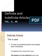 The Definite and Indefinite Articles: THE, A, AN