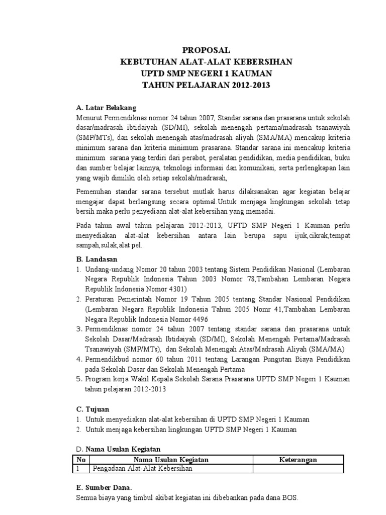 Proposal AlatAlat Kebersihan PDF