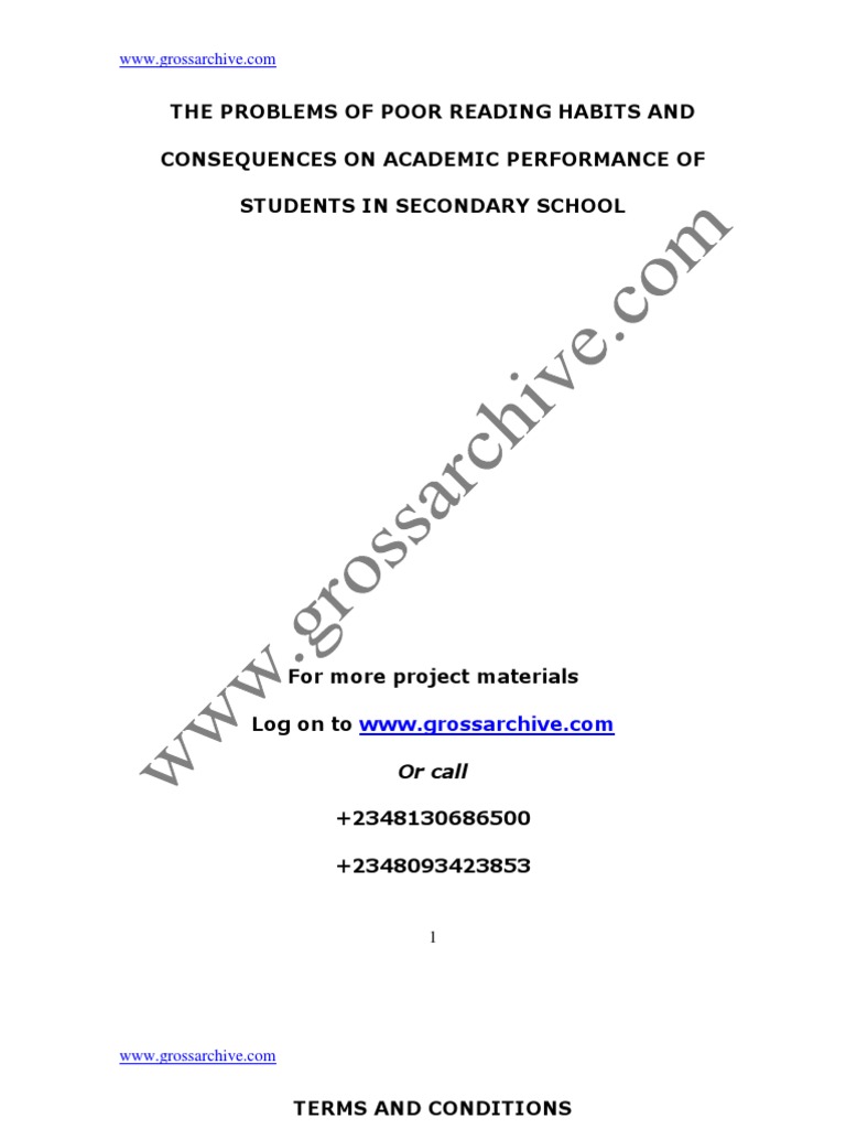 Problems of Poor Reading Habits and Consequences On Academic ...