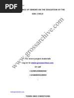 Download Influence of Gender on the Education of the Girl Child  by grossarchive SN122152025 doc pdf
