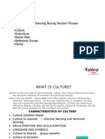 Macro Factors Influencing Buying Decision Process - Culture - Subculture - Social Class - Reference Groups - Family Legacy
