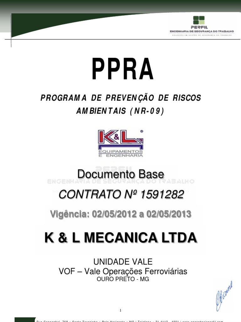 PPRA Programa de Prevenção de Riscos Ambientais | PDF | Ambiente ...