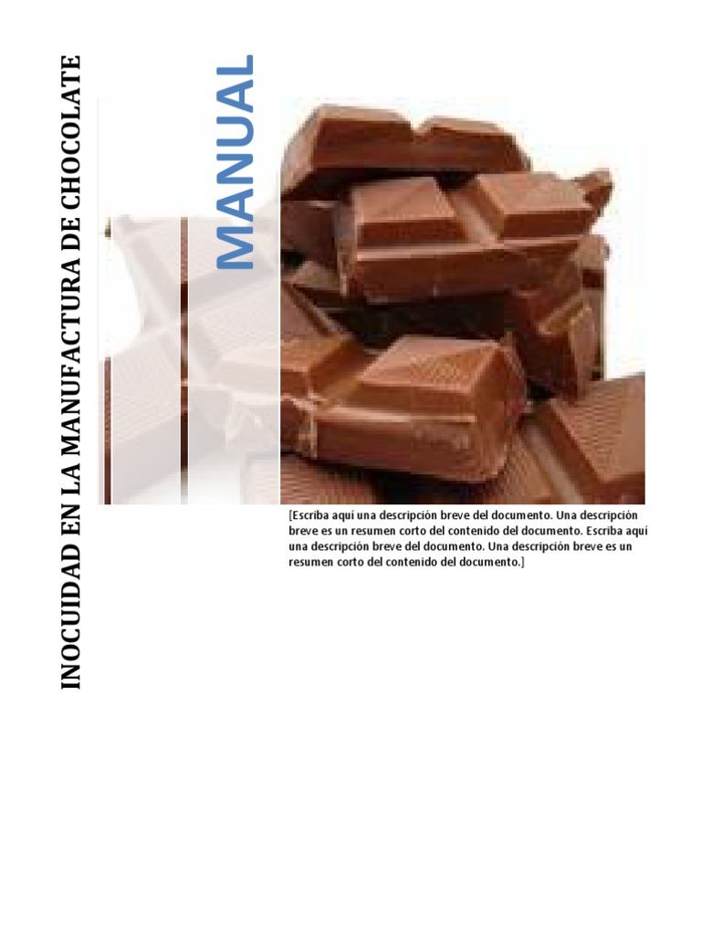 Inocuidad en La Manufactura de Chocolate | PDF | Sólidos de cacao ...