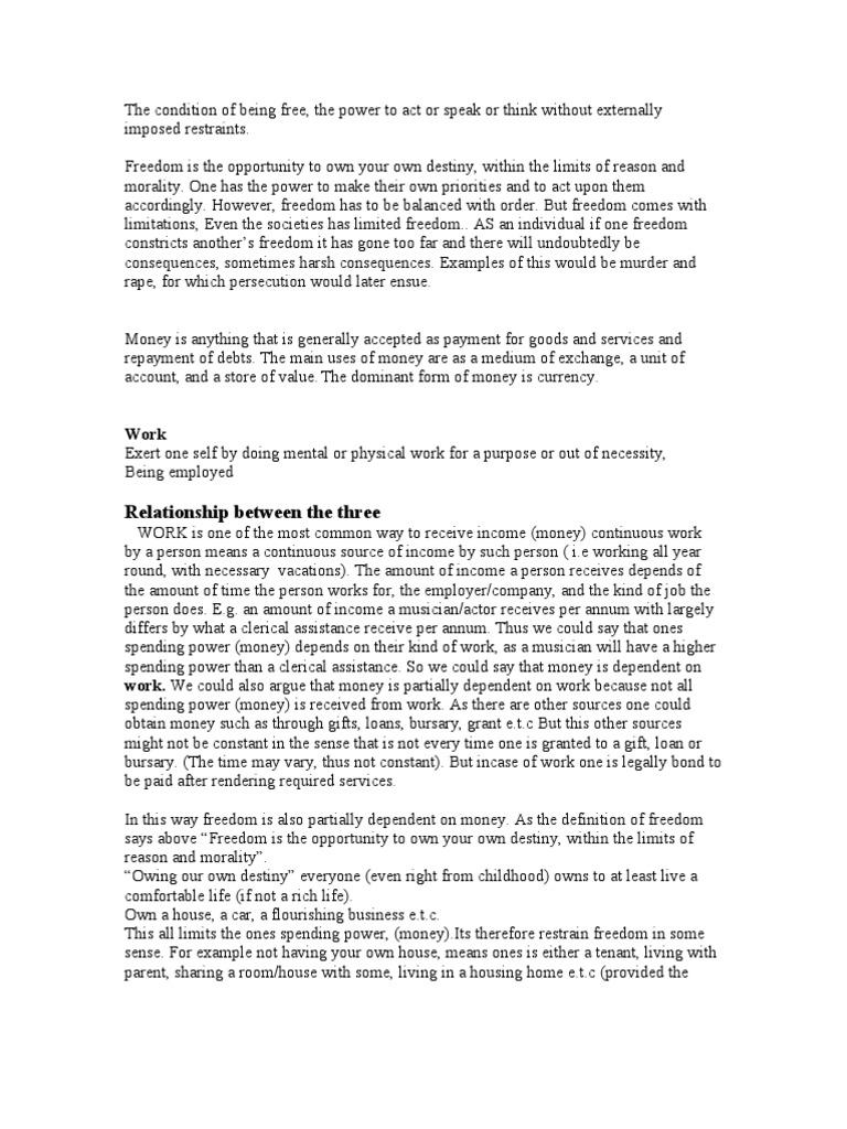 short essay on freedom