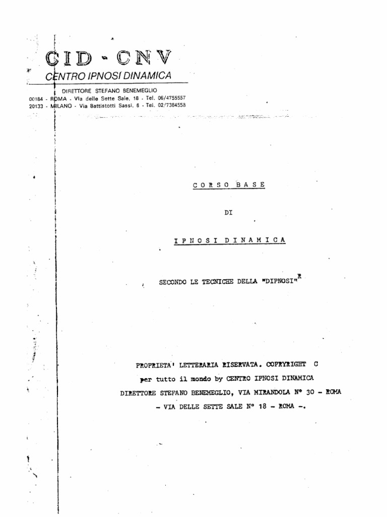 Corso Base Di Ipnosi Dinamica | PDF