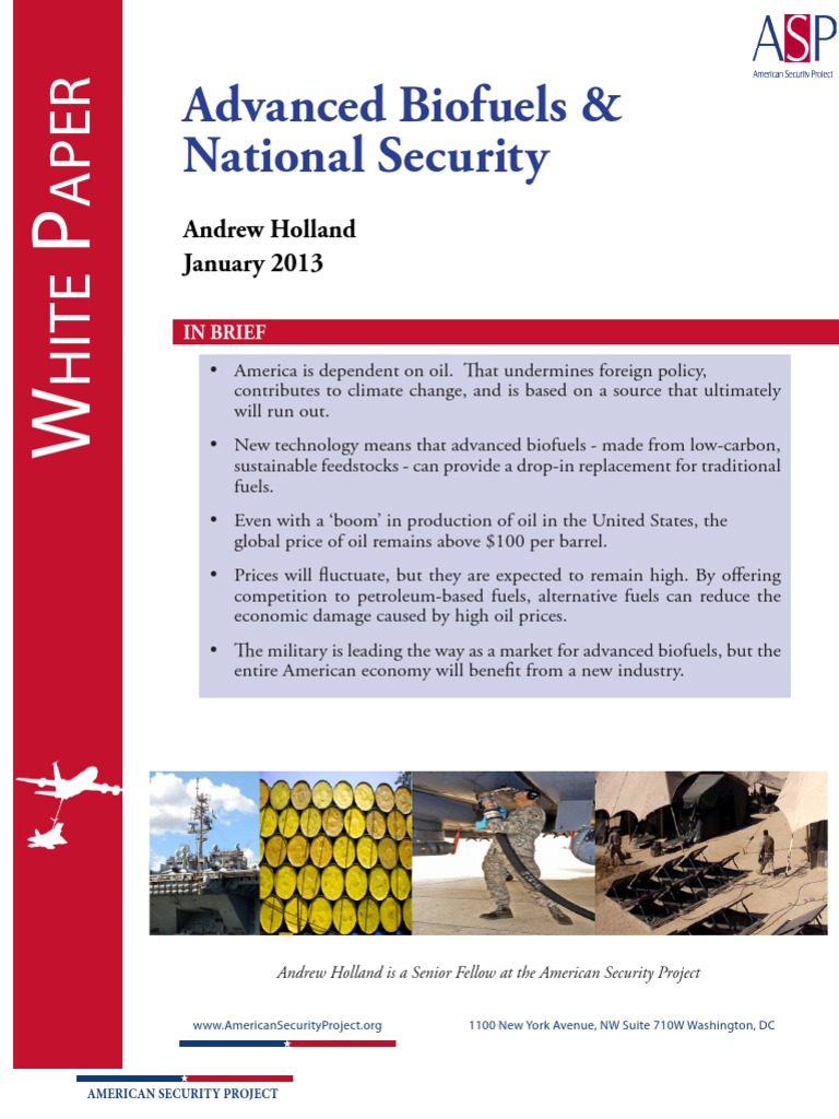 Advanced Biofuels and National Security | PDF | Biofuel | Algae Fuel