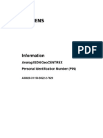 Information: Analog/Isdn/Geocentrex Personal Identification Number (Pin)