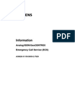 Information: Analog/Isdn/Geocentrex Emergency Call Service (Ecs)