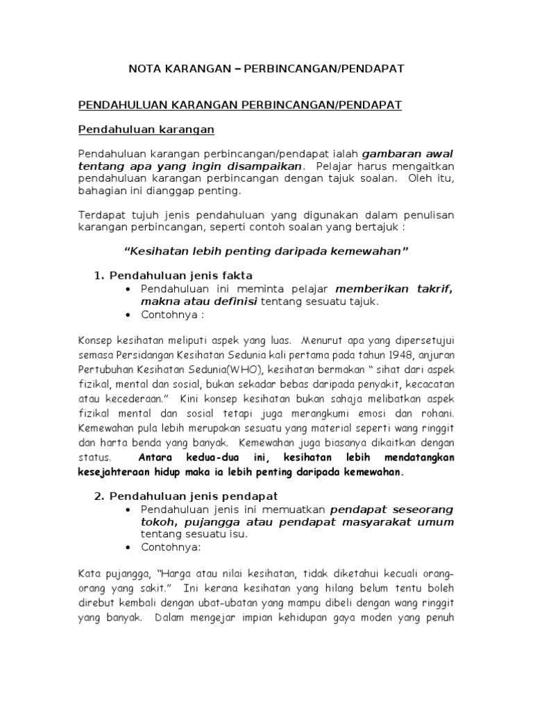 Jenis Pendahuluan Karangan