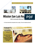 Welcome To Mission San Luis Rey Parish For January 27, 2013