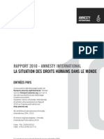 Amnisty International - Rapport 2010 Sur La Situation Des Droits Humains Dans Le Monde