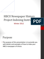 HBCU Newspaper Indexing Instructions