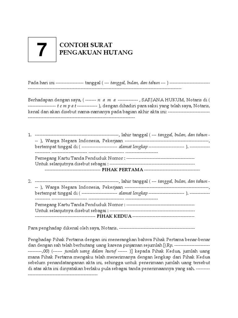 Surat Pengakuan Hutang