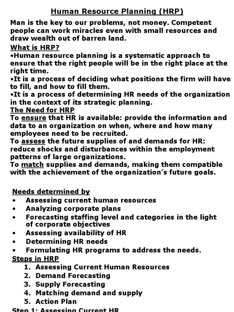 Human Resource Planning Is A Systematic Approach To | PDF | Recruitment ...