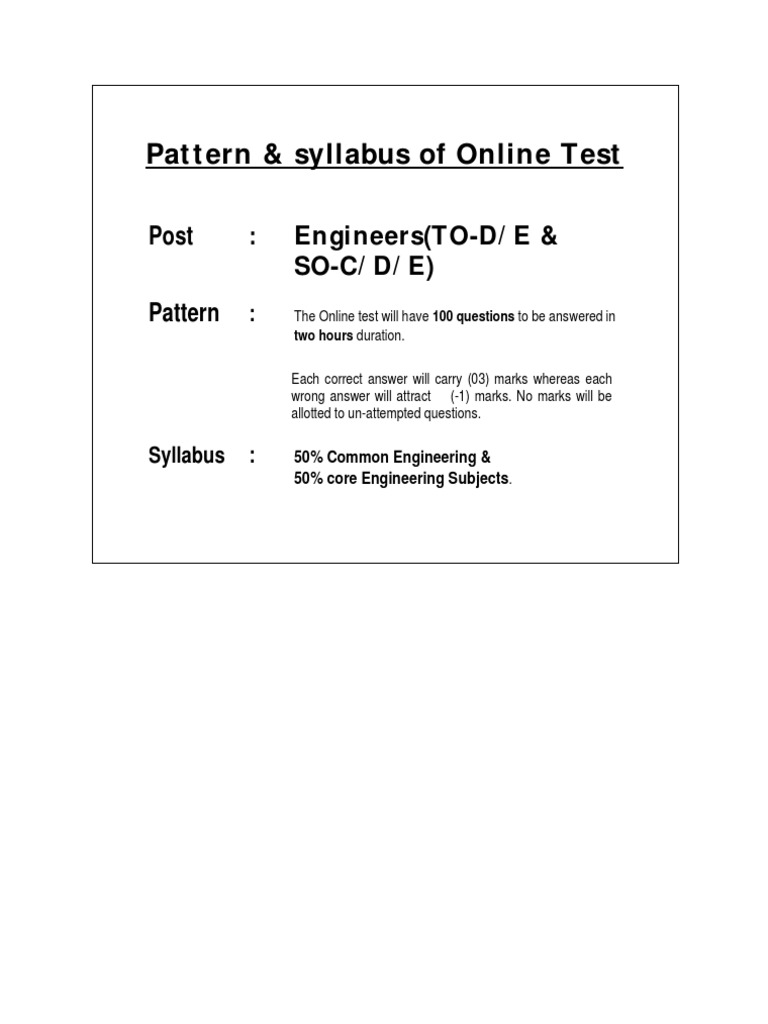 Online Test Pattern & Syllabus for Engineers | PDF | Technology ...