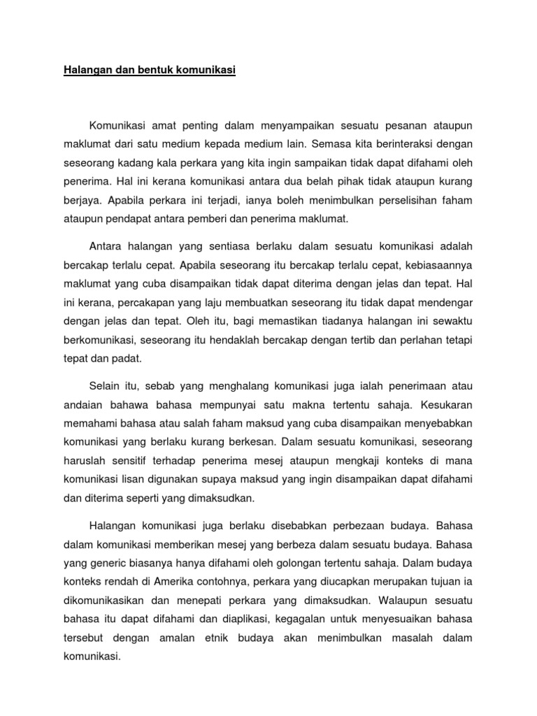 Halangan Dan Bentuk Komunikasi Pdf
