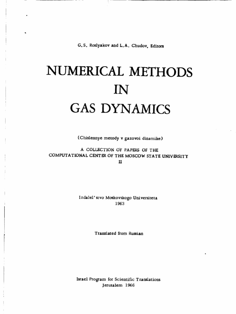 Numerical Method in Gas Dynamics PDF Shock Wave Nozzle