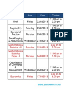 HSC Timetable 2013 Commerce