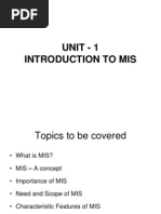 Unit - 1 Introduction To MIS