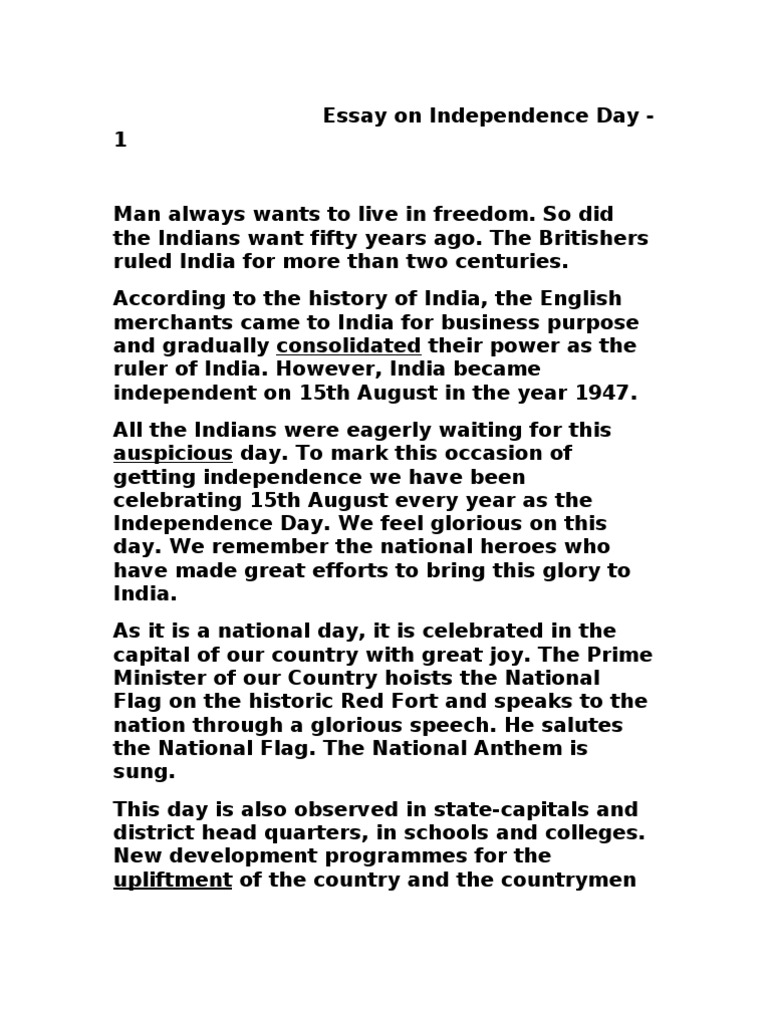 Independence Day Speech Overview | PDF | Nationalism