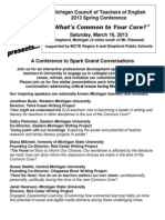 Michigan Council of Teachers of English Spring Conference Flyer - March 16th, 2013