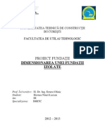 Proiectarea Unei Fundatii Izolate Sub Stalp