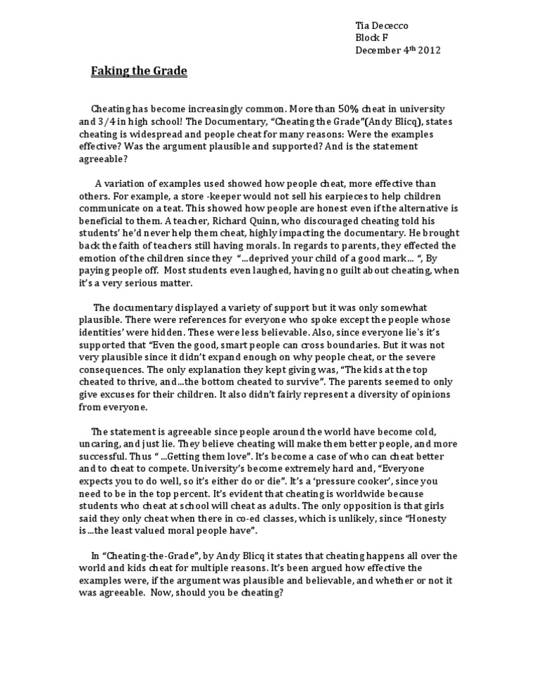 Faking the grade english essay pdf behavioural sciences cognition