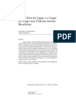 [Artigo] Ideias fora de lugar e o lugar do negro nas Ciências Sociais Brasileiras (Osmundo Pinho)