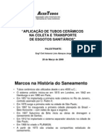 Aplicação de Tubos Cerâmicos Na Coleta e Transporte de Esgotos Sanitários