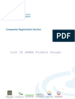 List of ADWEA Product Groups