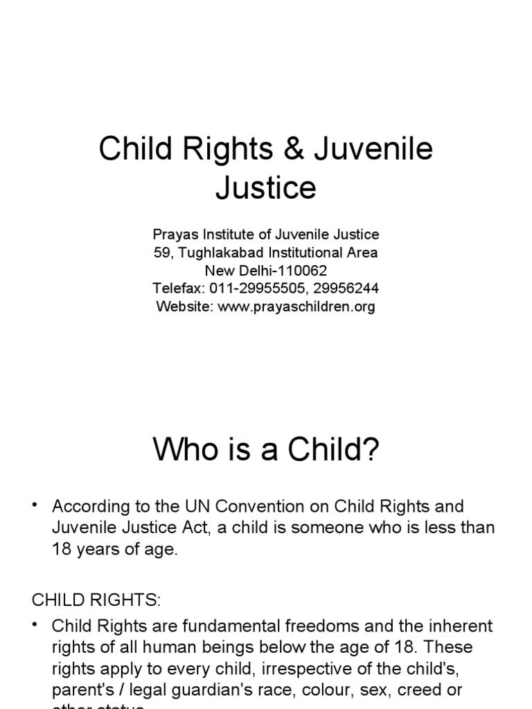 Child Rights & Juvenile Justice | PDF | Children's Rights | Child ...