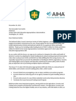 Letter to Sen. Tom Harkin  from the American Industrial Hygiene Association, the American Society of Safety Engineers and the National Safety Council